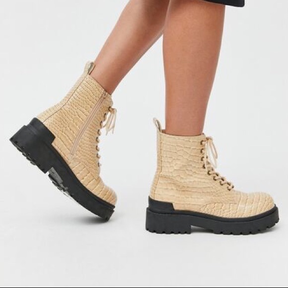 Urban Outfitters Shoes - UO Faux Croc Combat Boots